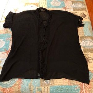 Black short sleeved lace shrug